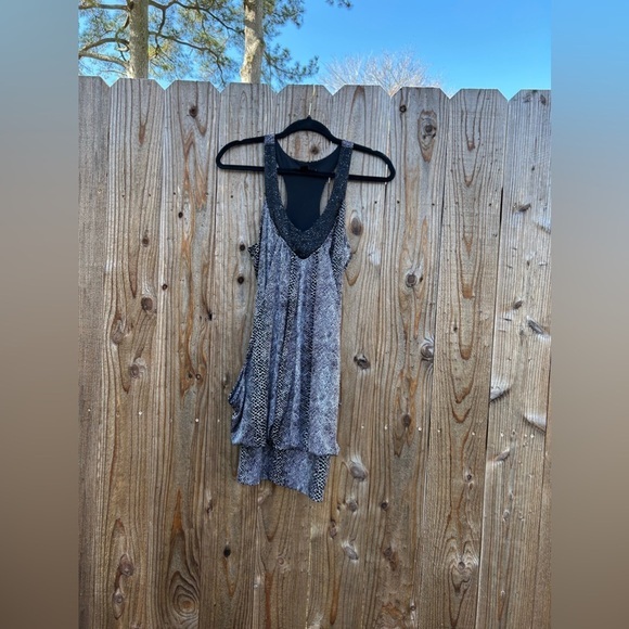 City studio black white beaded mini dress‎ size small snake y2k club party - Picture 2 of 8